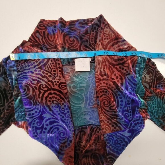 PURPLE Blue and Red Colored Velvet Bolero or shoulder cover up - Picture 6 of 7
